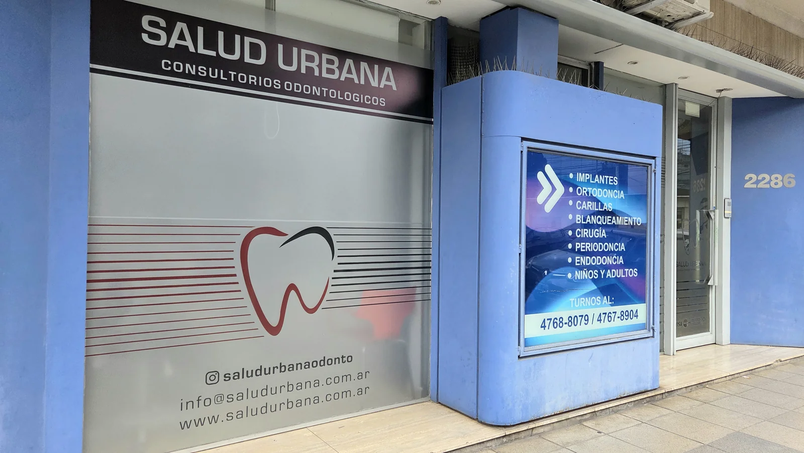 Fachada de Salud Urbana, clínica odontológica en Alvear 2286, Villa Ballester